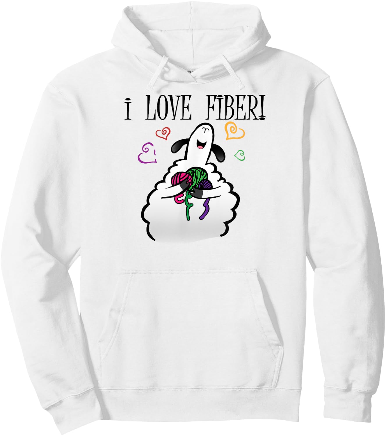 I love fibre Handspinning Funny sheep Hoodie - Hoodie | White