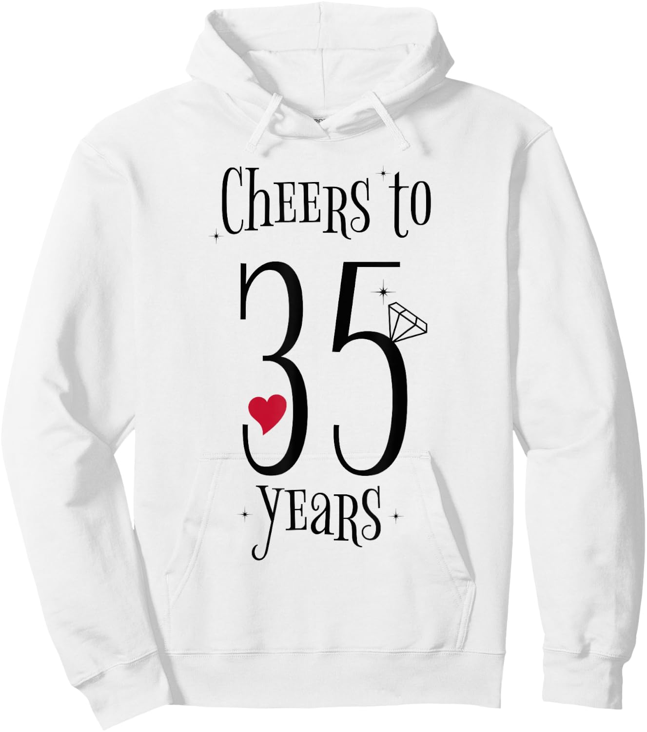 Cheers To 35 Years - 35th Wedding Anniversary Hoodie - Hoodie | White
