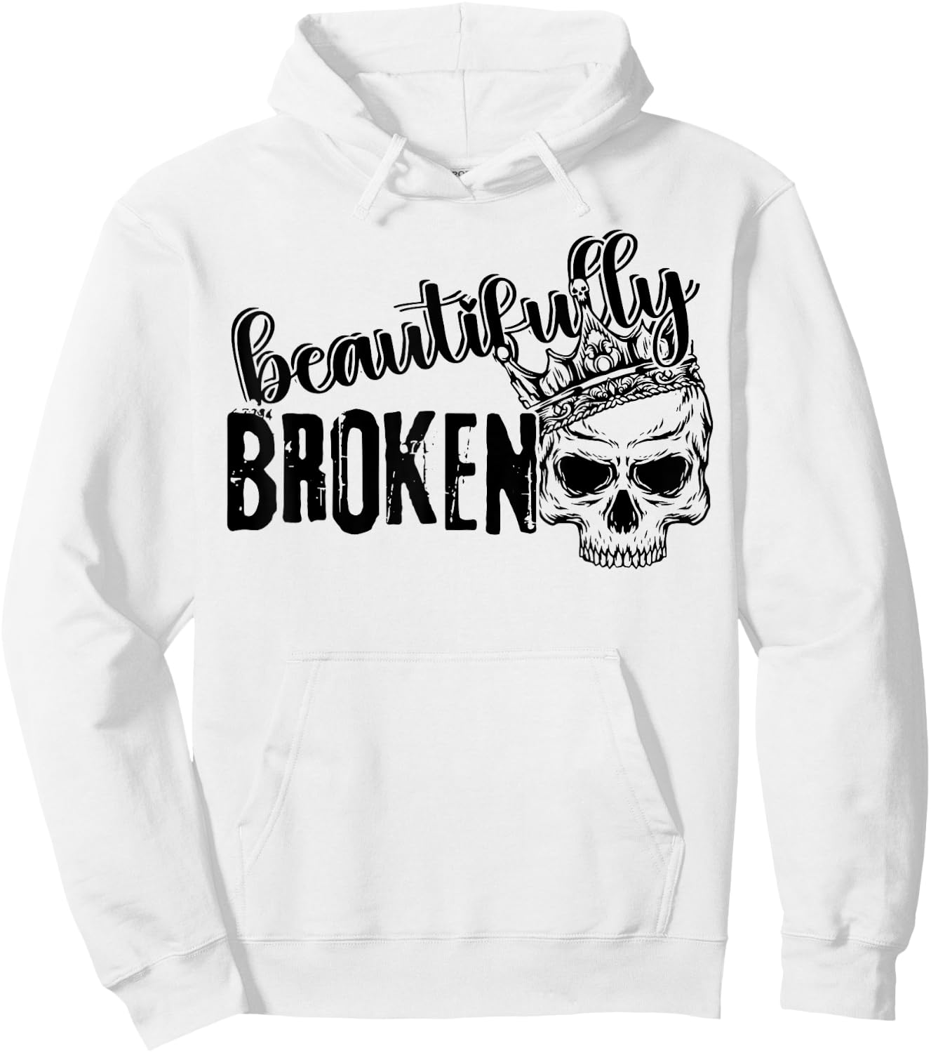 Beautifully Broken Skull Hoodie - Hoodie | White