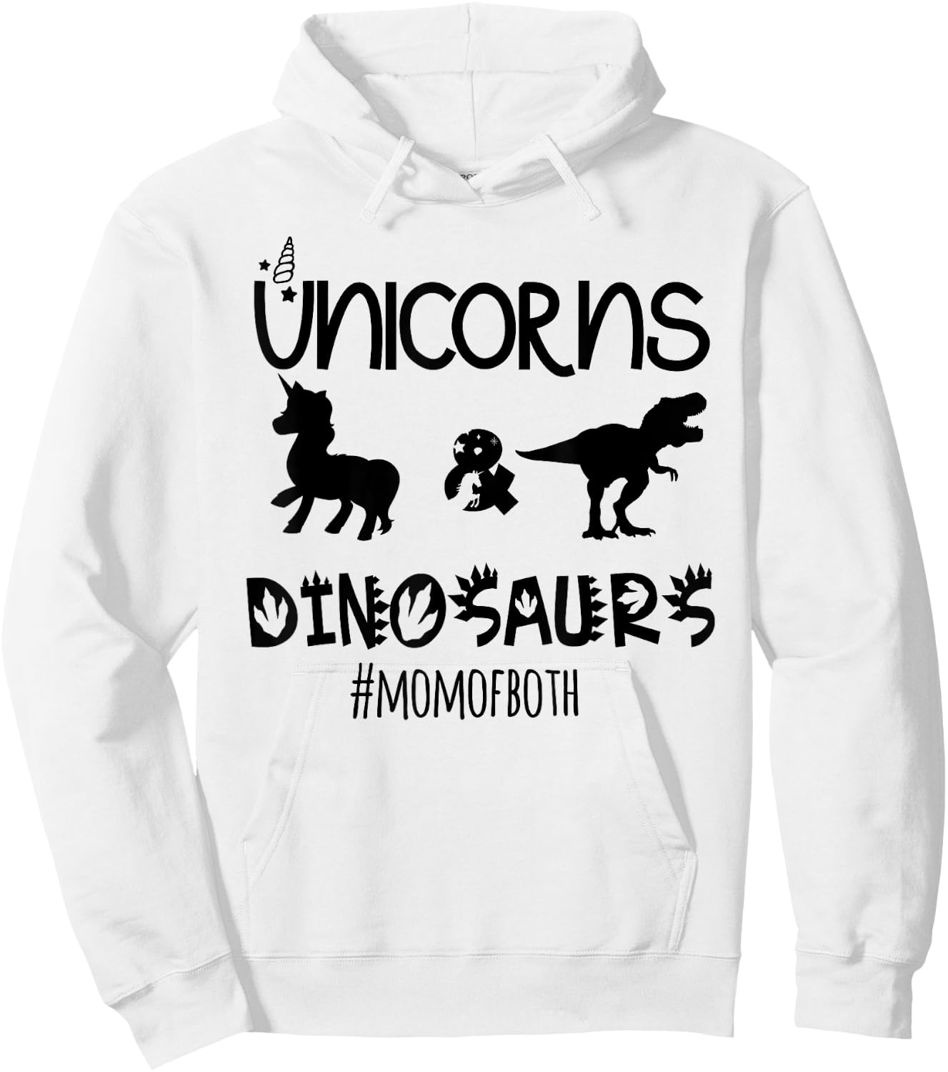 Funny unicorn and dinosaur design for birthday mom Hoodie - Hoodie | White
