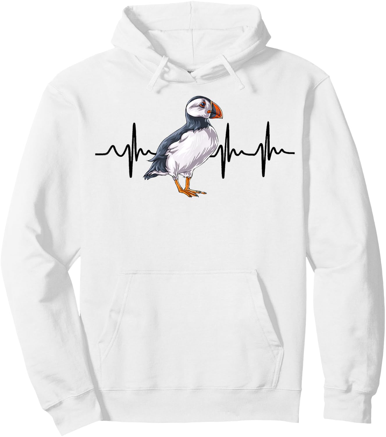 Heartbeat Puffin Bird Funny Animal Lover Gifts Hoodie - Hoodie | White