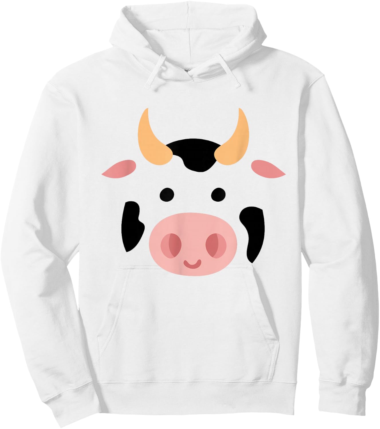 Big Cow Face Costume Funny Lazy Halloween Costume Hoodie - Hoodie | White
