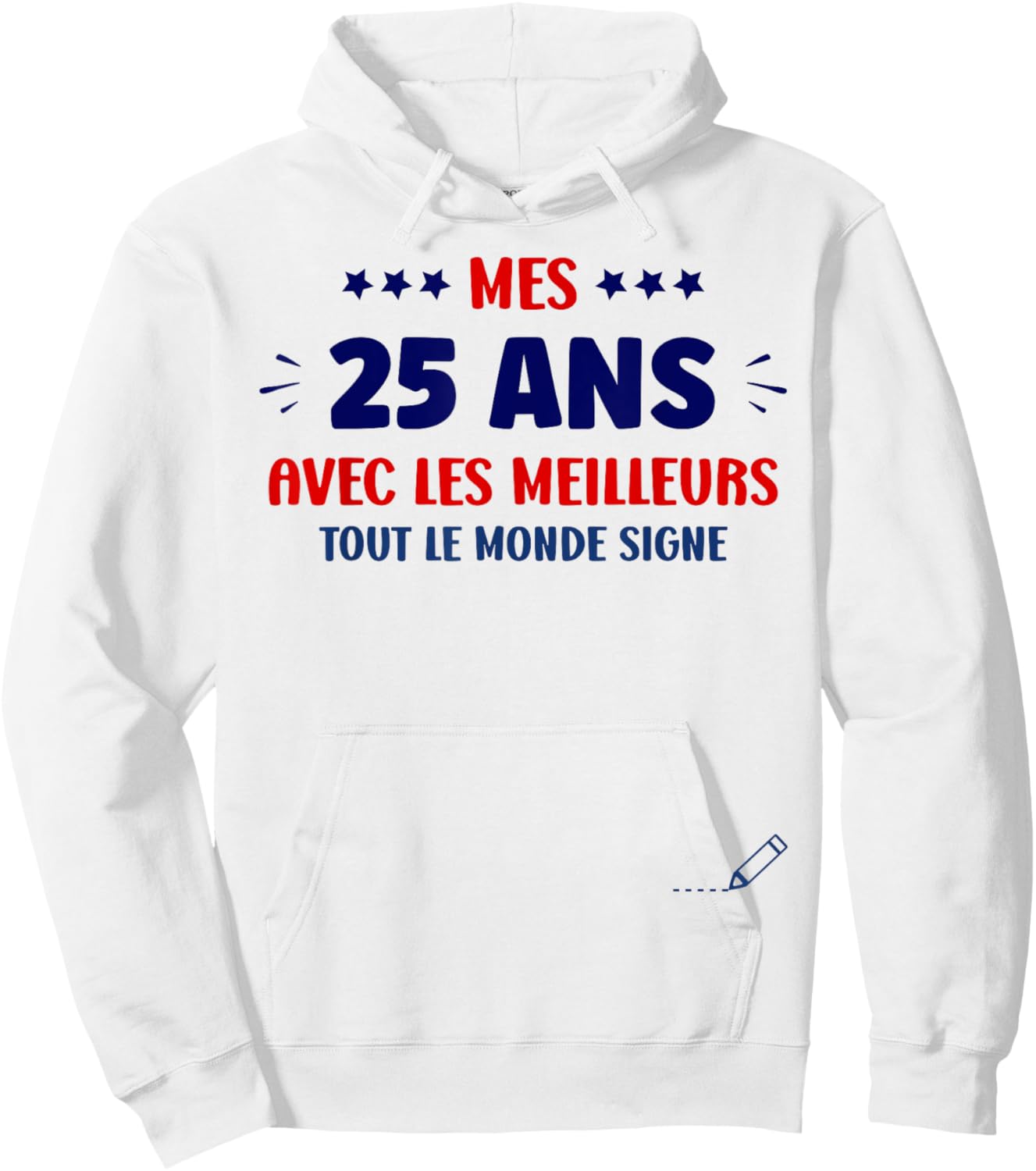 Signature 25 Years Anniversary Humour 25 Years to Sign Hoodie - Hoodie | White