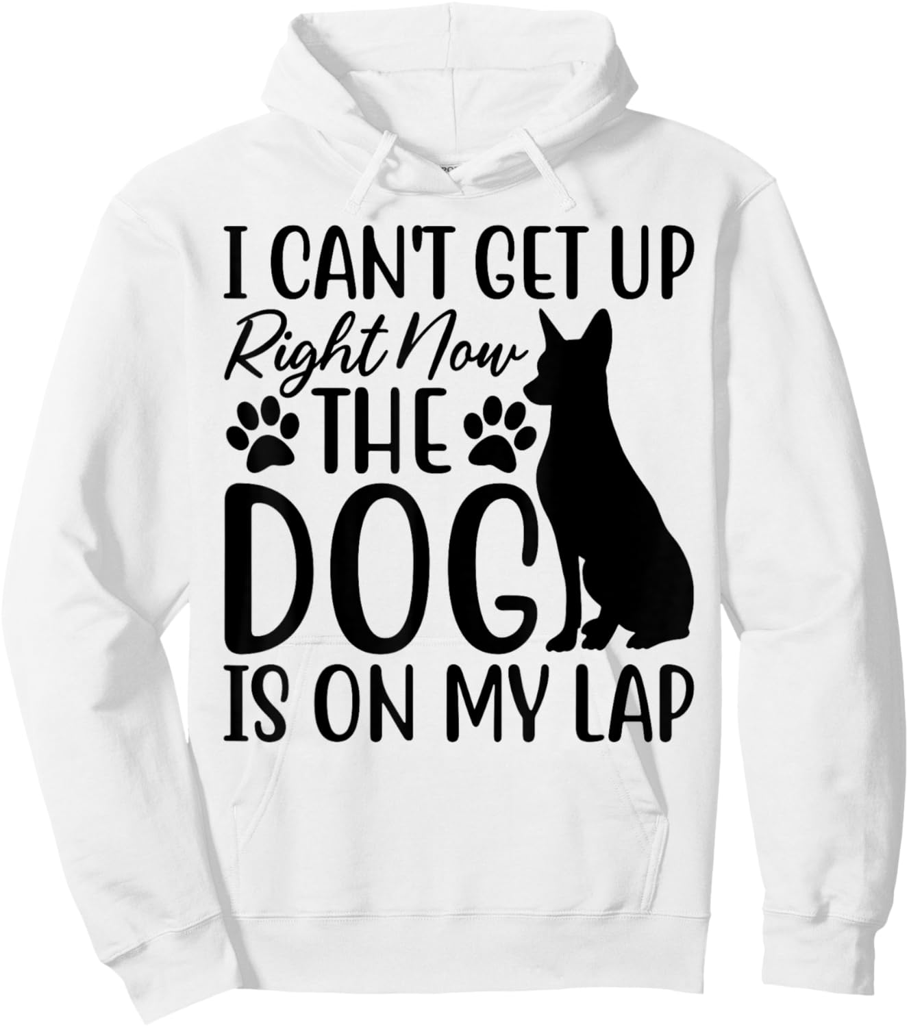 Dog Lover, I Can’t Get Up Right Now The Dog Is On My Lap Women Kids Hoodie - Hoodie | White