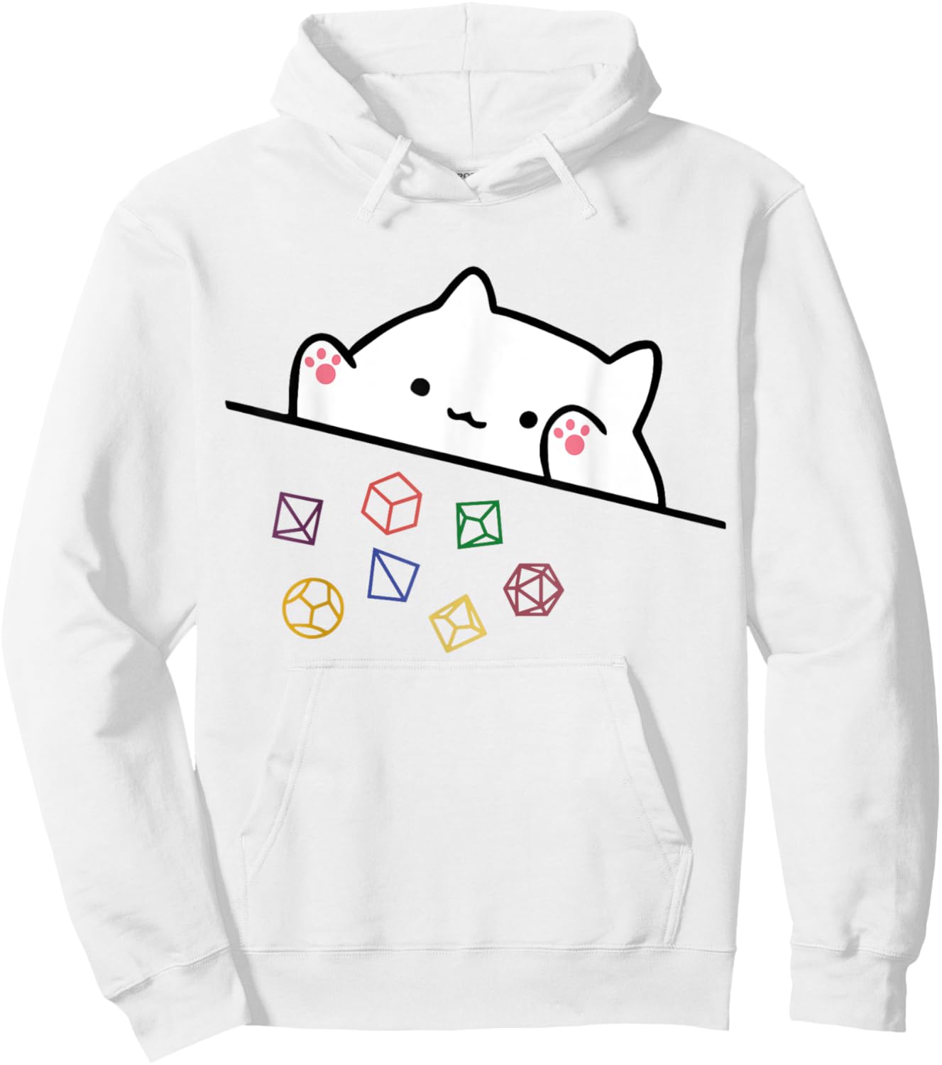 funny Cat Throwing Dice , Small, Grey Hoodie - Hoodie | White