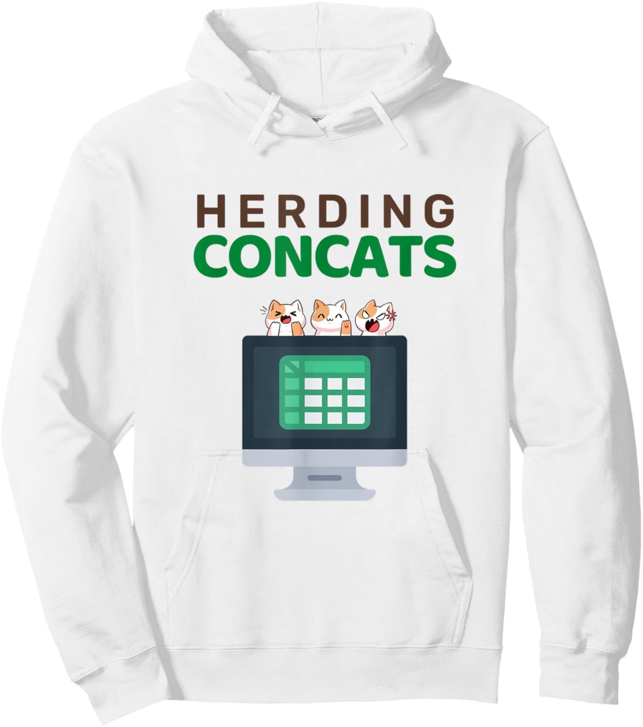Concat Excel Formula Joke Spreadsheet Design Men Women Hoodie - Hoodie | White