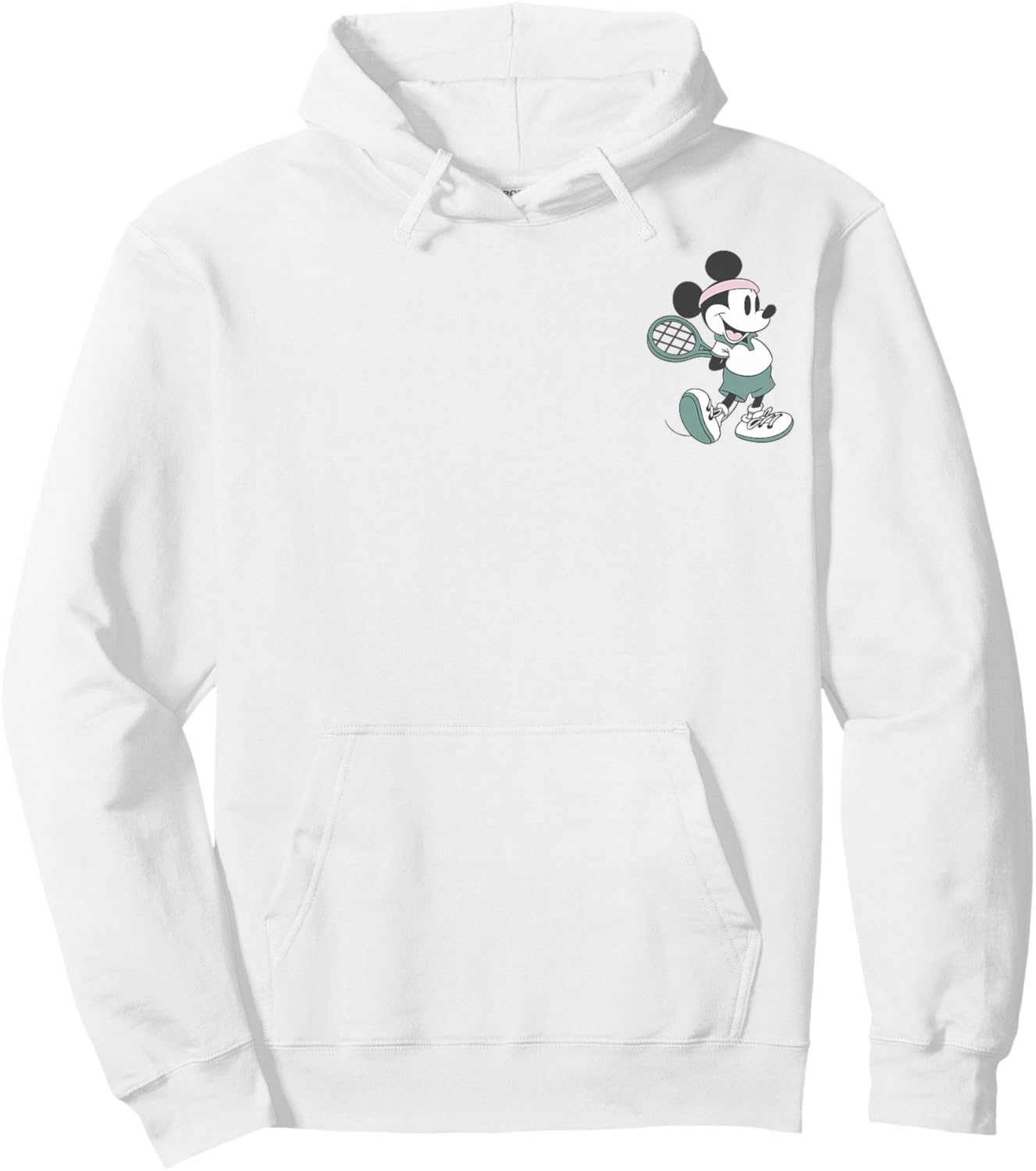 Disney Mickey and Friends Retro Tennis Mickey Pocket Logo Hoodie - Hoodie | White