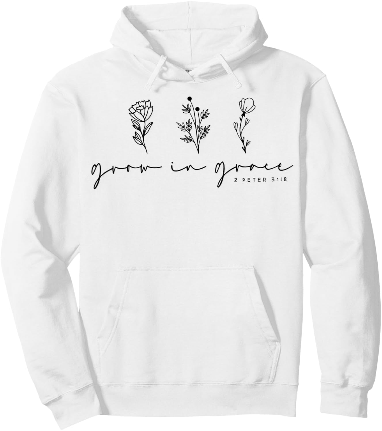 Grow In Grace Christian Wildflowers Hoodie - Hoodie | White