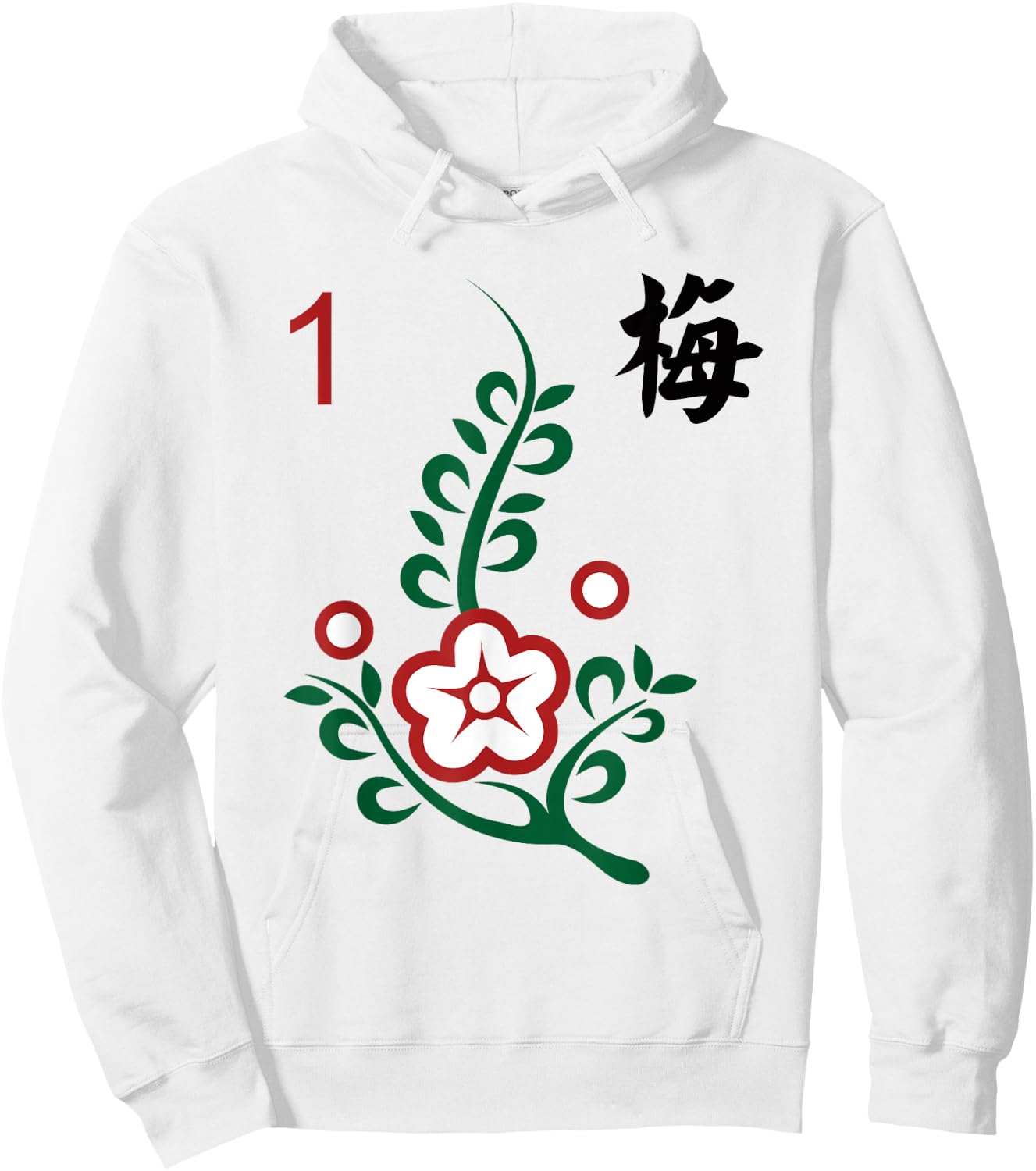 Chinese Mahjong Mah Jong Game Tiles Character Flower One Hoodie - Hoodie | White