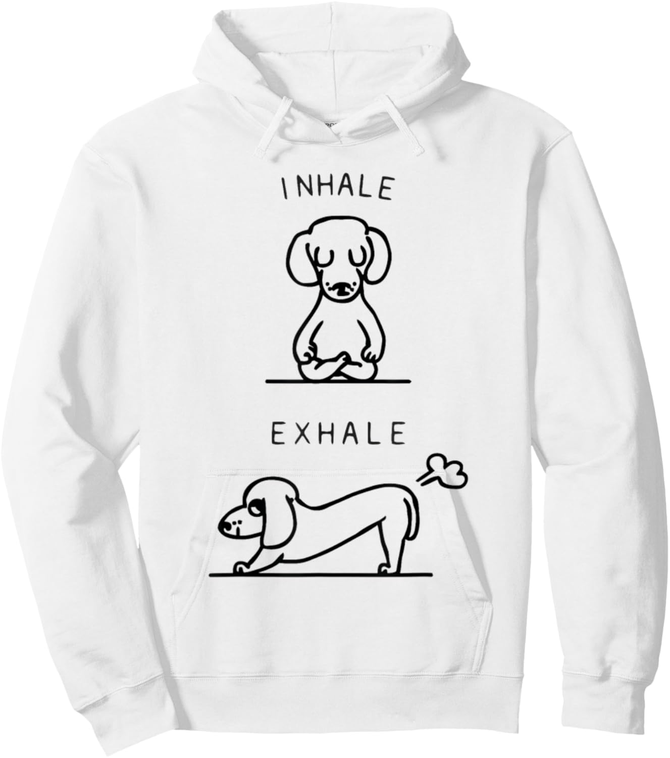 Inhale Exhale Dachshund Yoga Hoodie - Hoodie | White