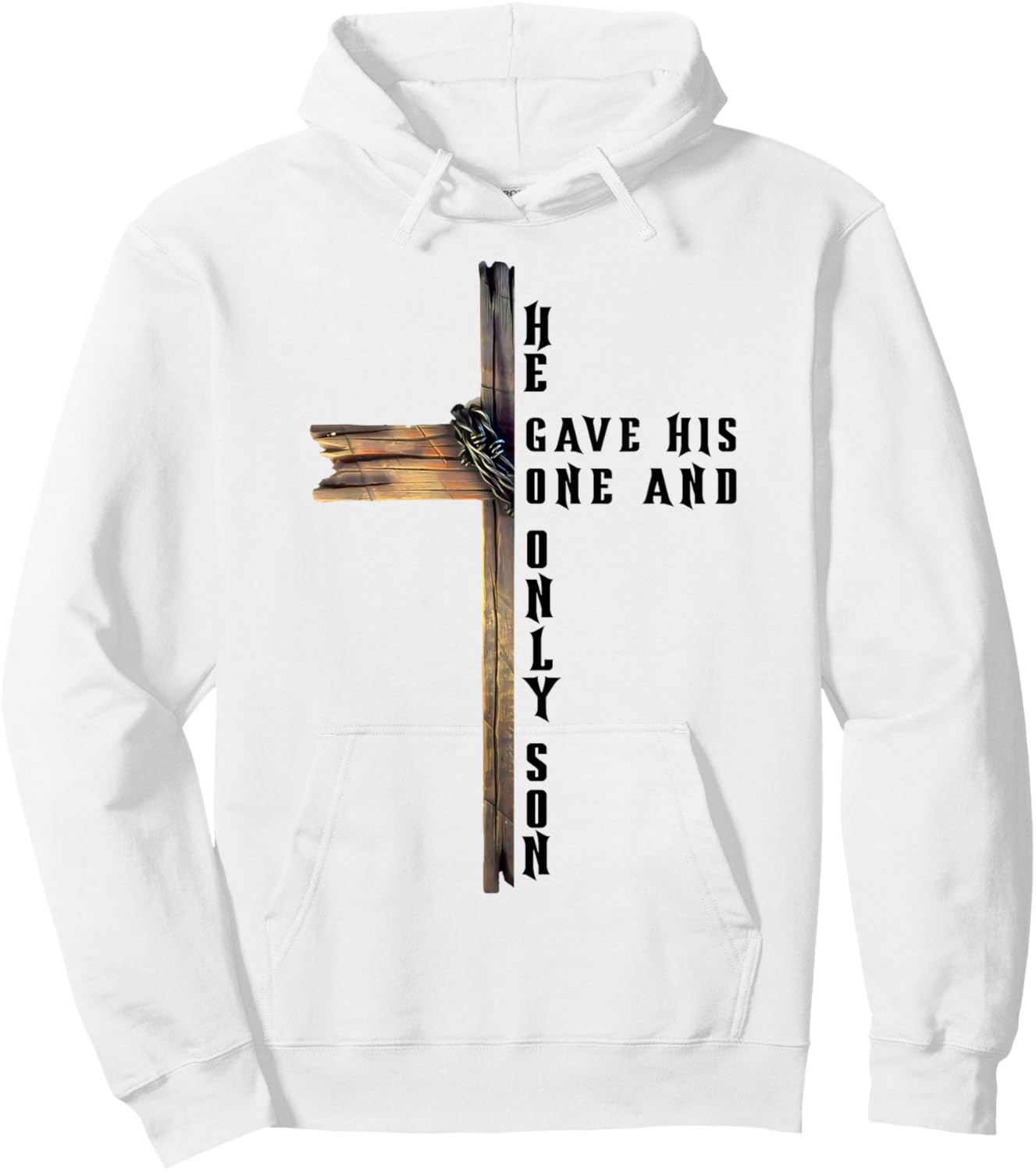 Christian Cross Bible John 3:16 Reflection Hoodie - Hoodie | White