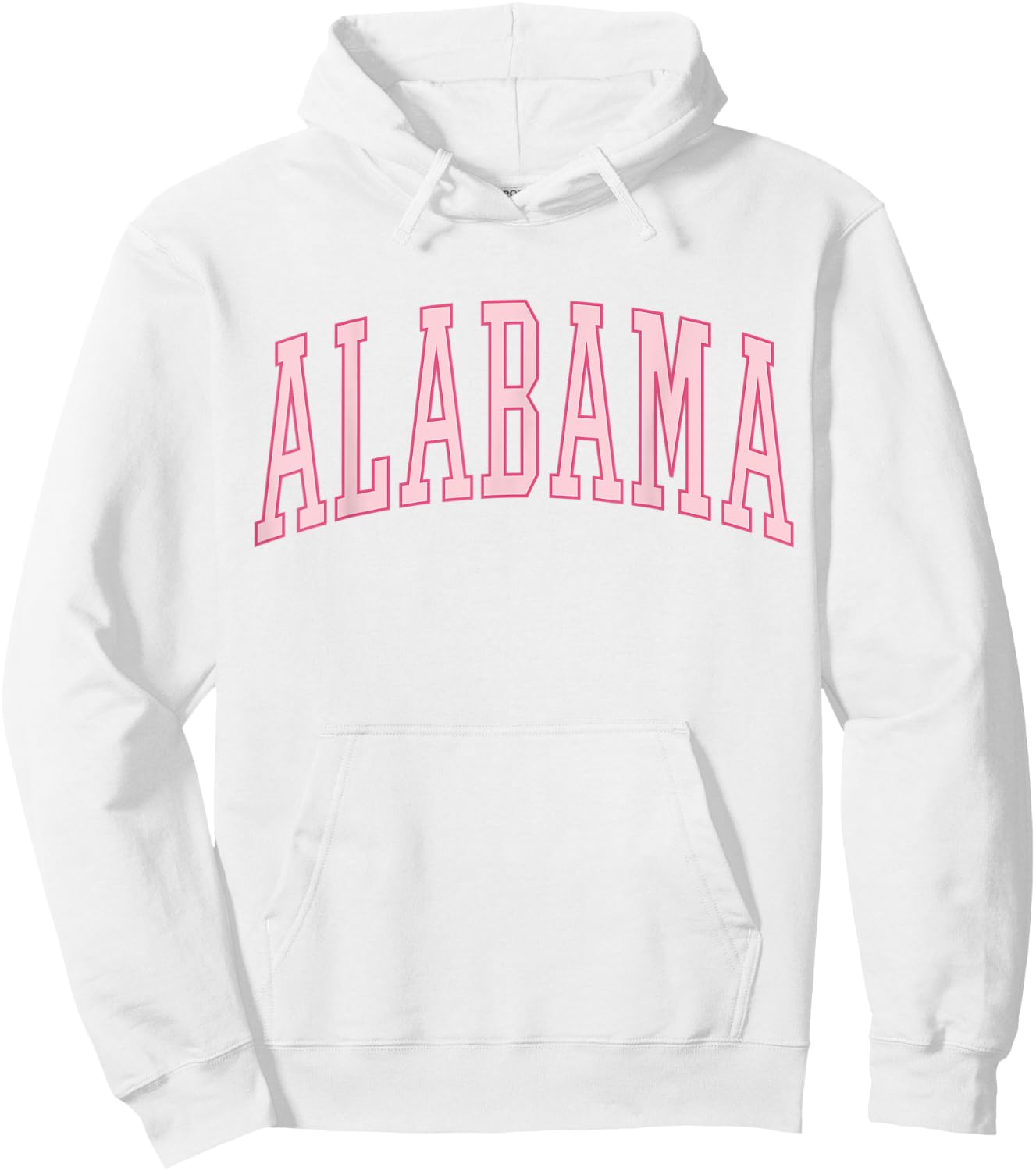 Preppy Varsity Pink Alabama Hoodie - Hoodie | White