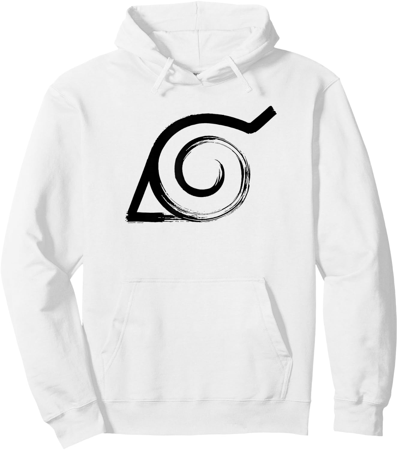 Naruto Shippuden Distressed Anti-Leaf Village Symbol Anime Hoodie - Hoodie | White