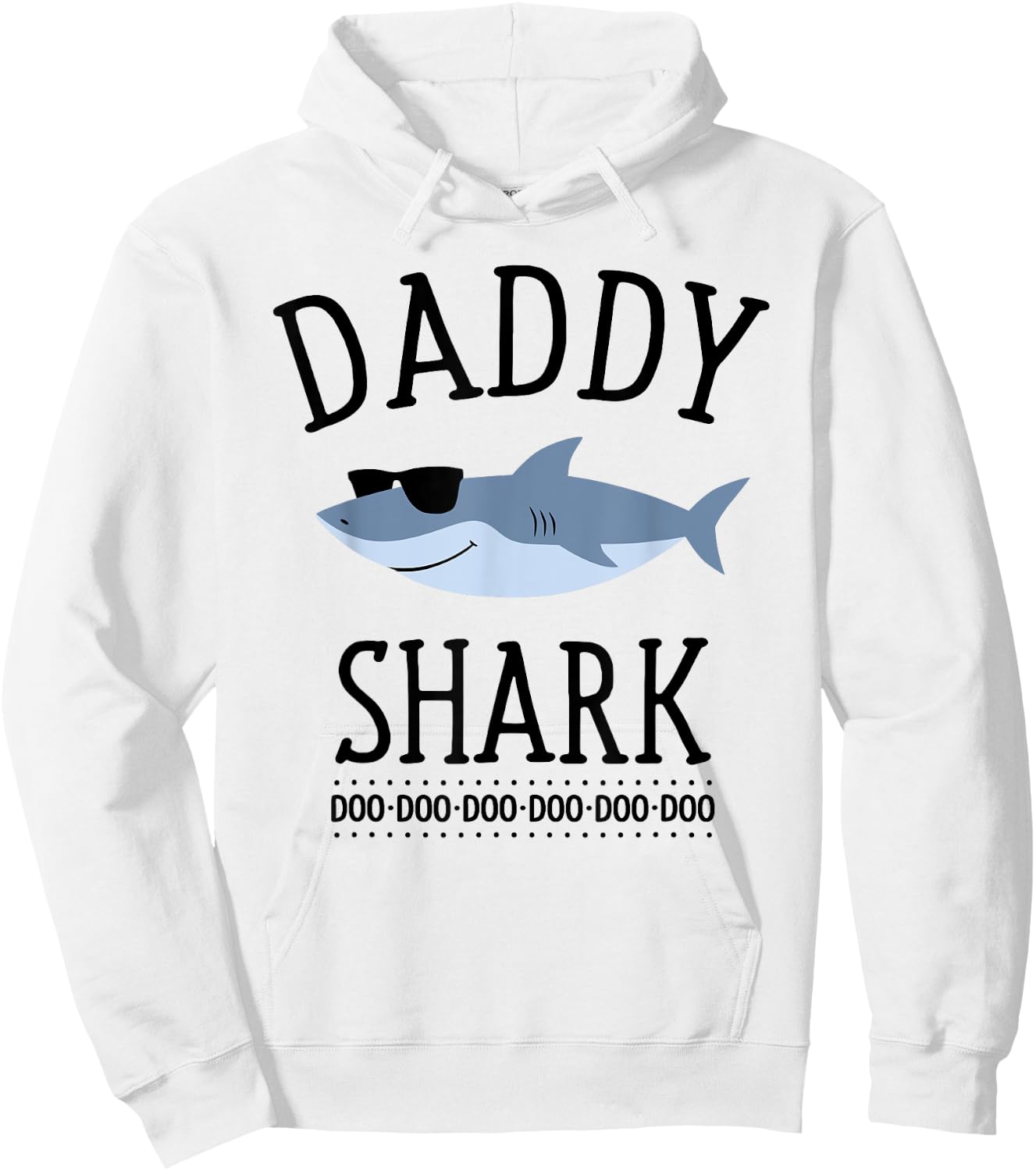 Daddy Shark Funny Dad Hoodie - Hoodie | White