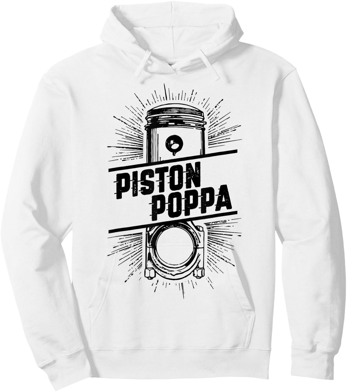 Piston Poppa - Vintage Car Lover Dad Grandpa Gift Hoodie - Hoodie | White