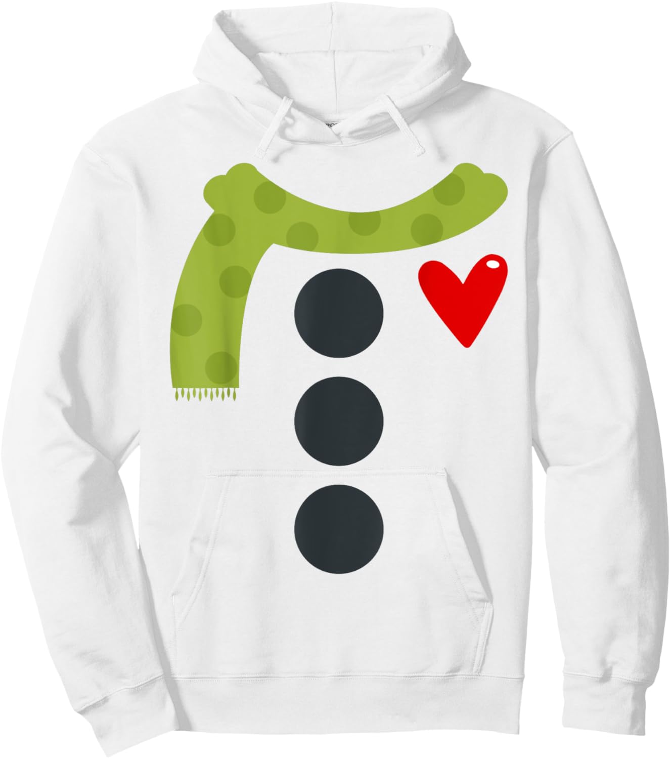 Snowman Buttons Costume Funny Christmas Xmas Men Women Kids Hoodie - Hoodie | White