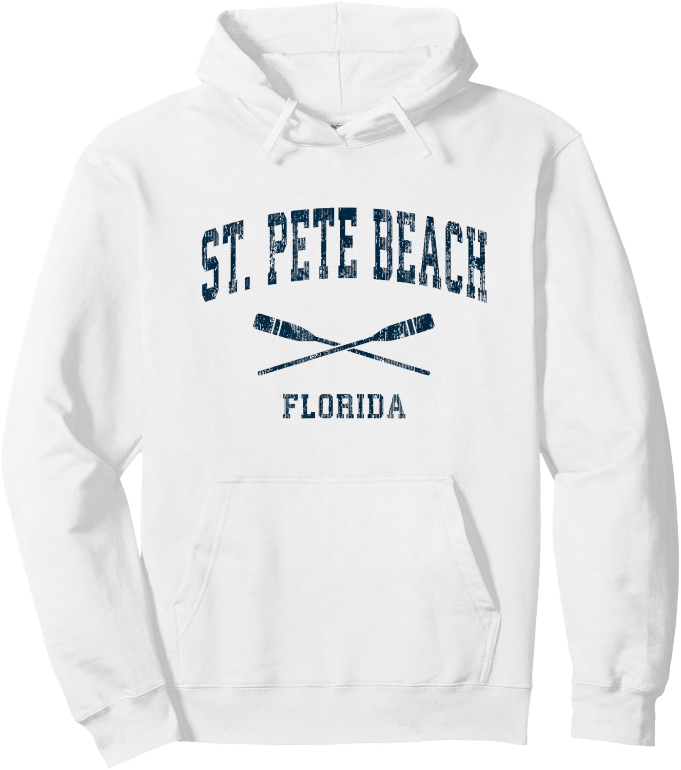 St. Pete Beach Florida Vintage Nautical Paddles Sports Oars Hoodie - Hoodie | White