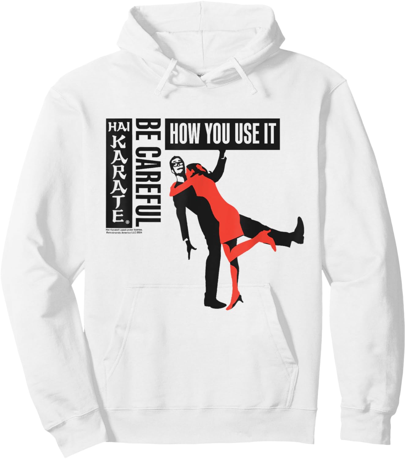 Hai Karate Be Careful How You Use It Lady In Red Retro Hoodie - Hoodie | White