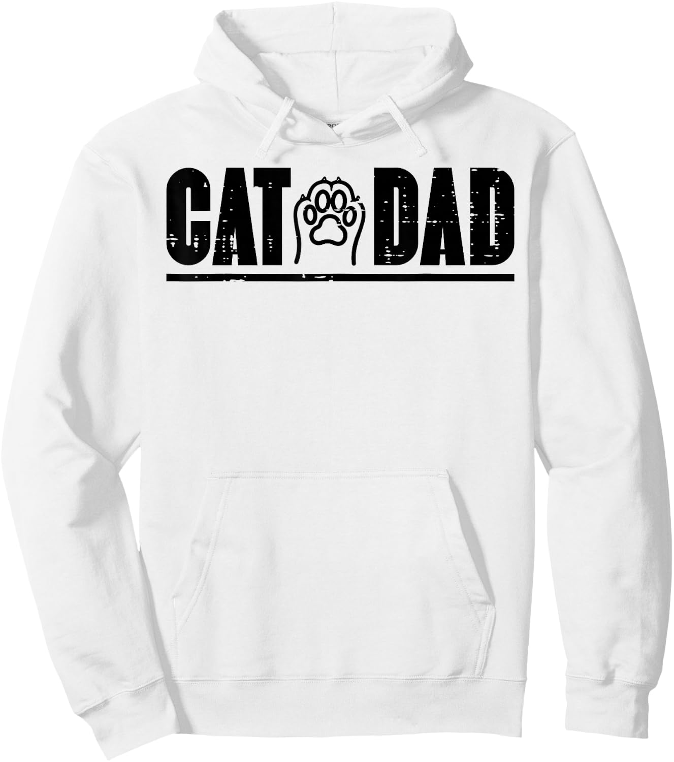 Cat Dad Paw Cute Kitten Fur Papa Daddy Animal Lover Men Hoodie - Hoodie | White
