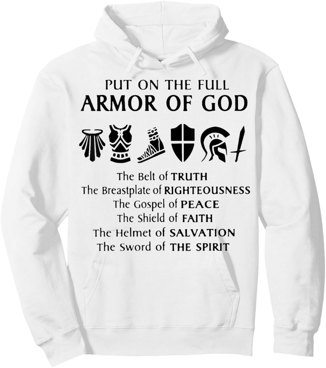 Put On The Full Armor Of God Hoodie - Hoodie | White