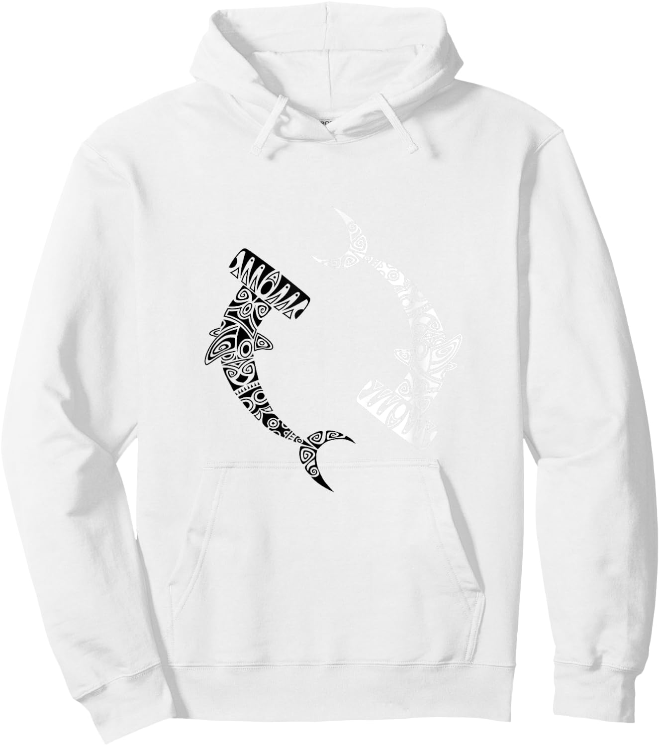 Shark fish diving mandala design Hoodie - Hoodie | White