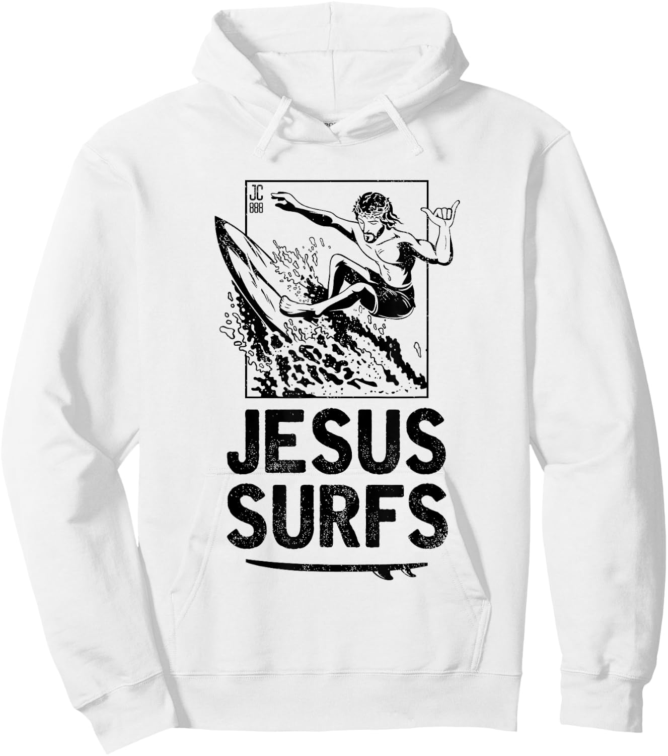 Jesus Surfs Funny Jesus Christian Surfer Hoodie - Hoodie | White