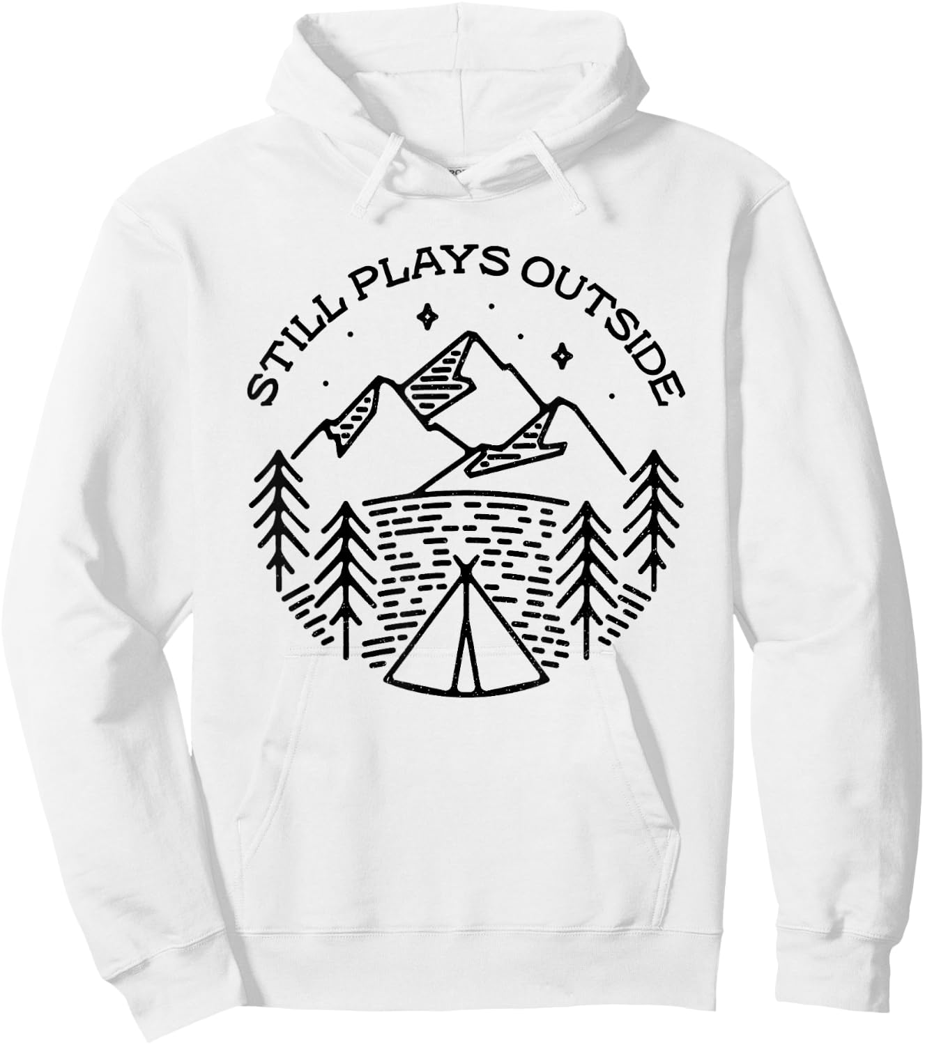 Mountain Camper Still Plays Outside Camping Hiking Outdoor Hoodie - Hoodie | White