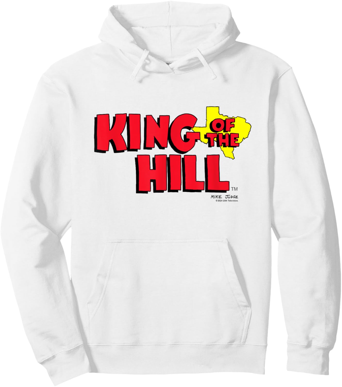 King Of The Hill Iconic Classic Big Chest Text Logo Hoodie - Hoodie | White