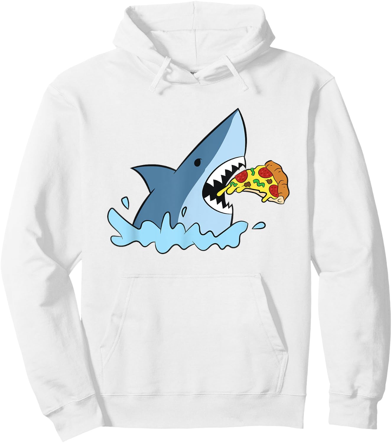Shark Eating Pizza Sharks Pizza Hoodie - Hoodie | White