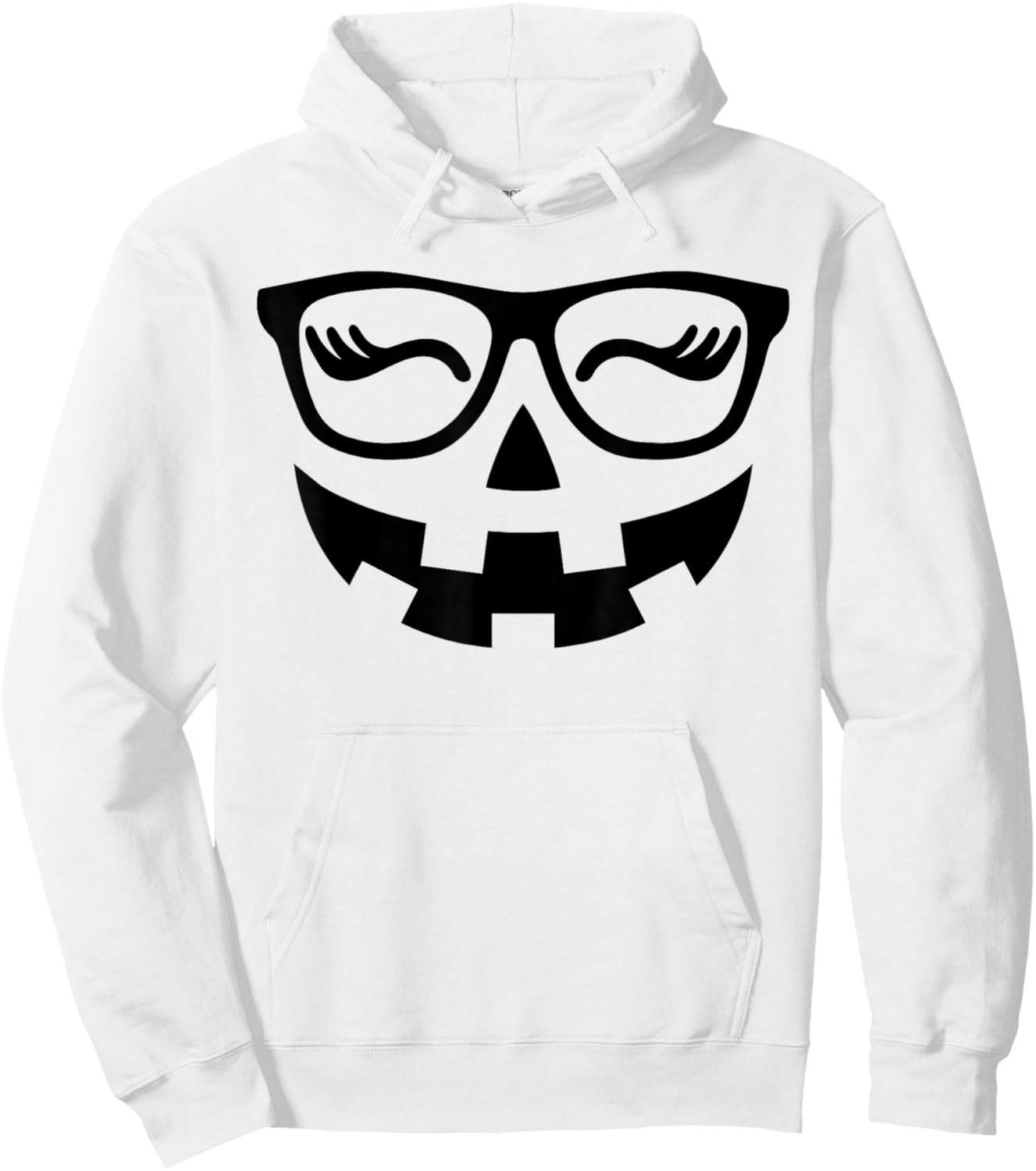 Jack O Lantern Face Pumpkin Glasses Hallowen Costume Nerd Hoodie - Hoodie | White