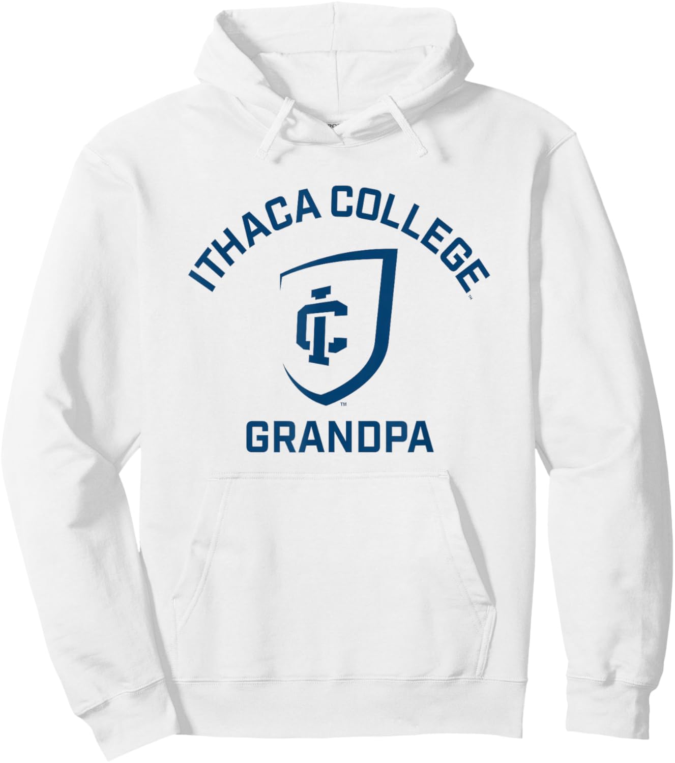 Ithaca College Bombers Arched Grandpa Hoodie - Hoodie | White