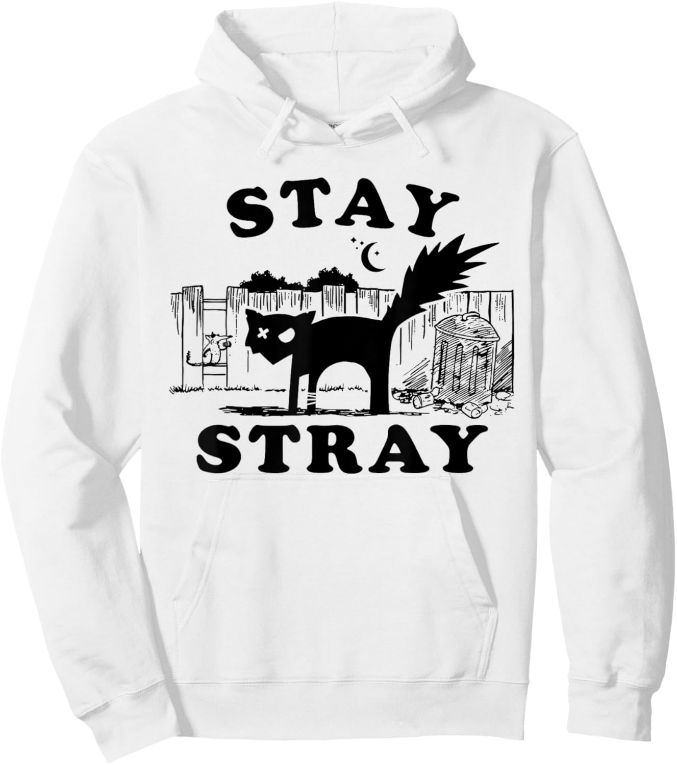 Stay stray funny design Hoodie - Hoodie | White