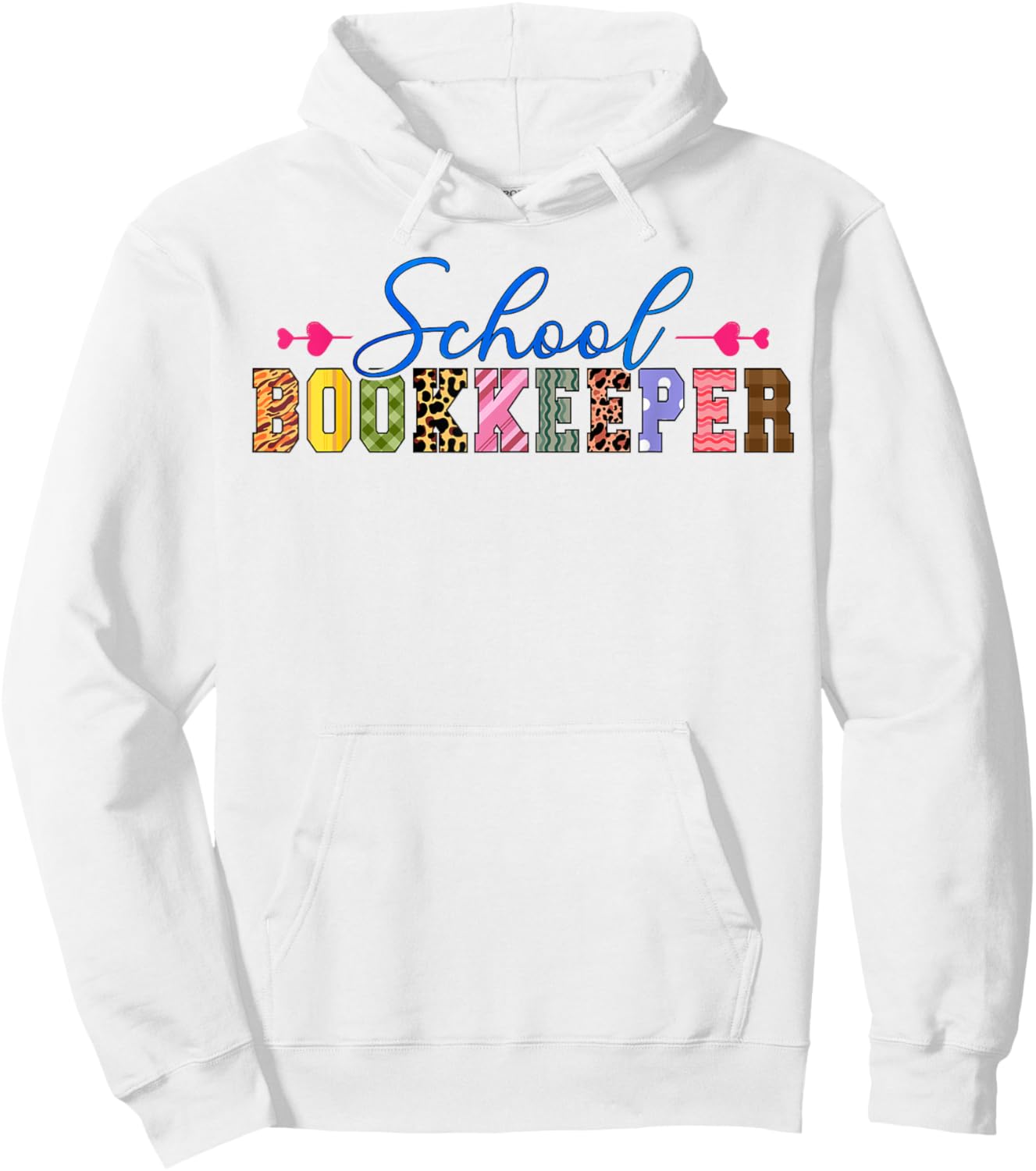 School Bookkeeper Appreciation Leopard Hoodie - Hoodie | White