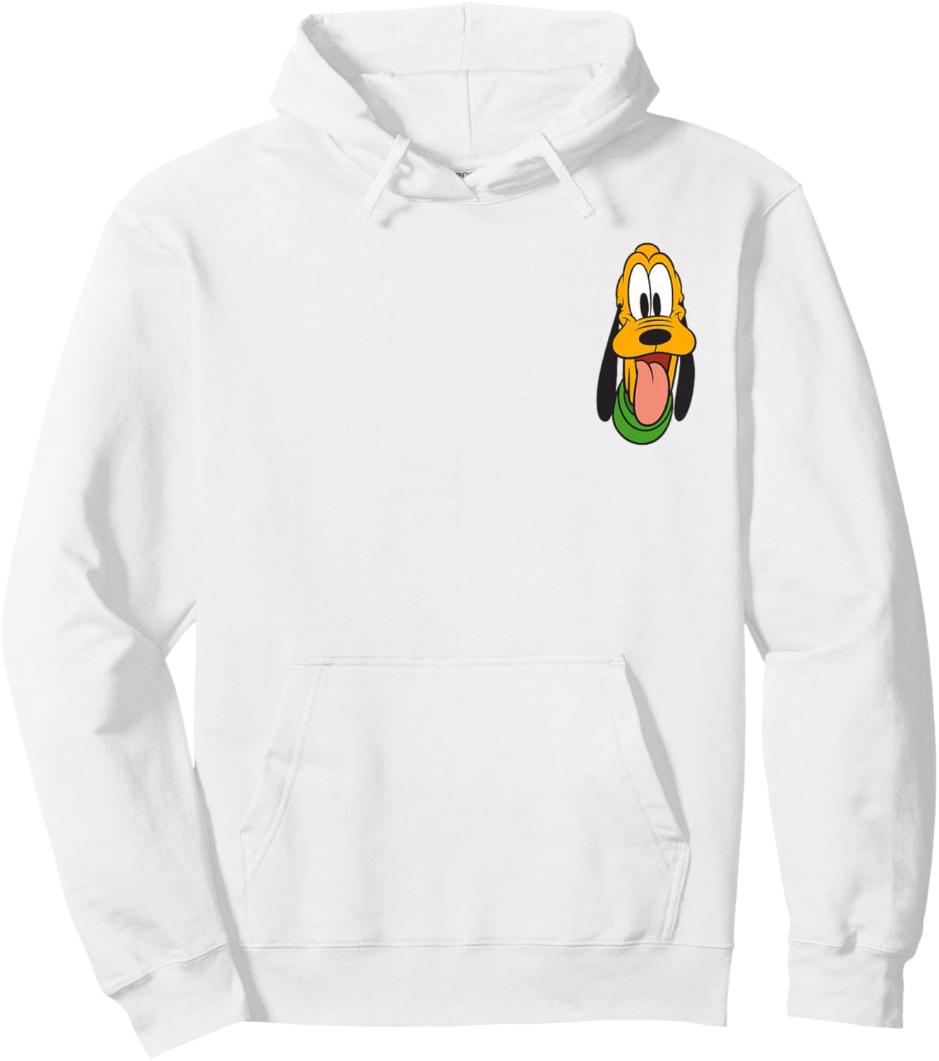 Disney Mickey and Friends Pluto Face Small Pocket Logo Hoodie - Hoodie | White