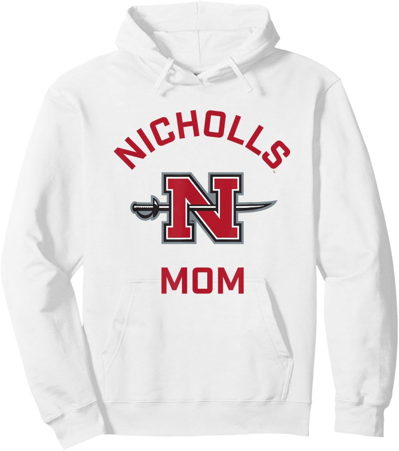 Nicholls State University Colonels Arched Mom Hoodie - Hoodie | White