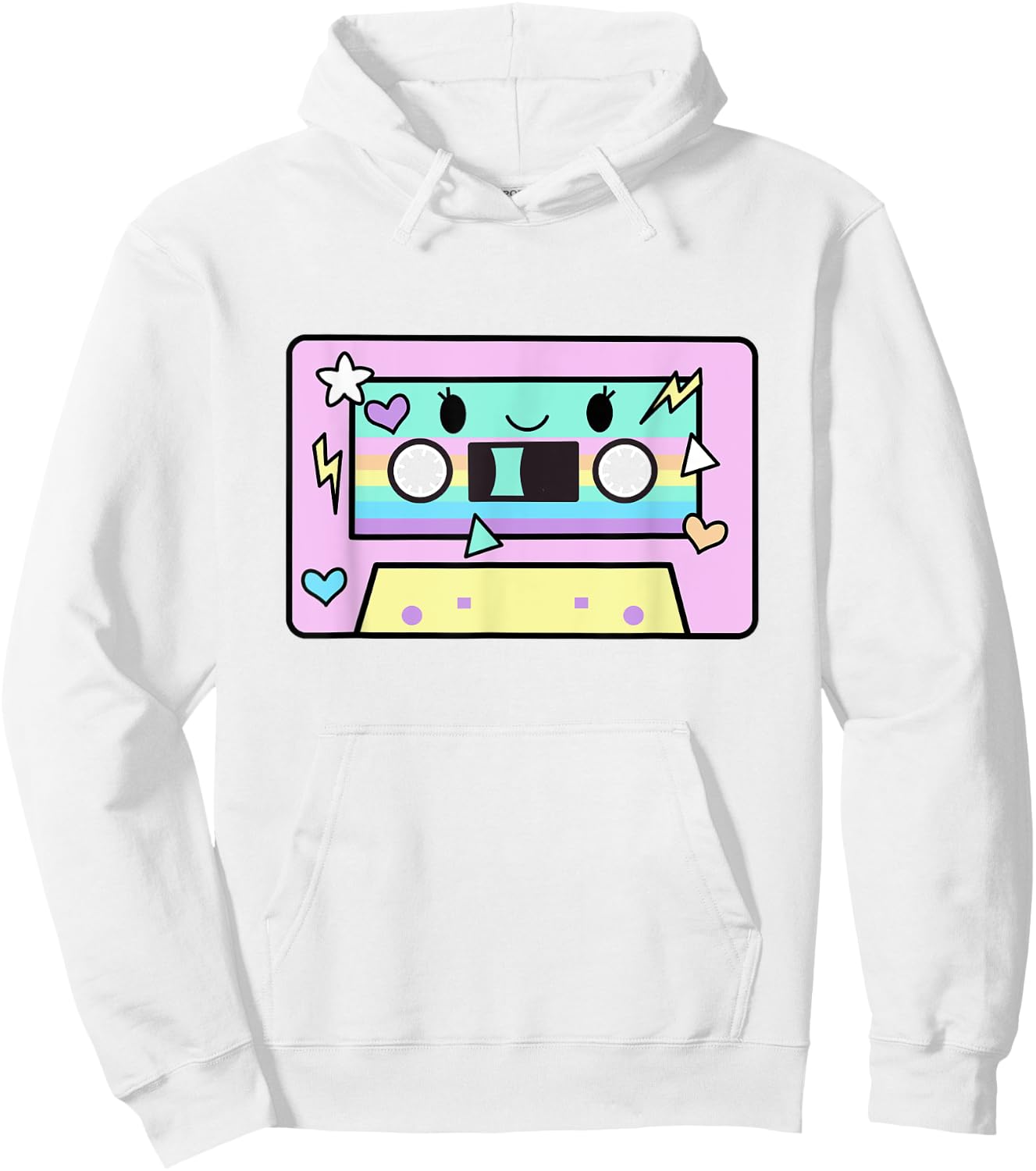 Cassette Tape Shirt Women Cute Kawaii Pastel Colors 80's Hoodie - Hoodie | White