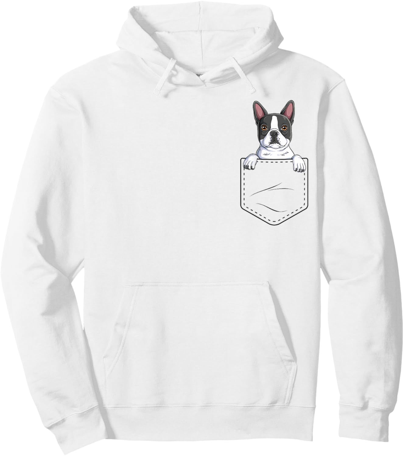 Boston Terrier In The Pocket Cute Boston Terrier Dog Lovers Hoodie - Hoodie | White