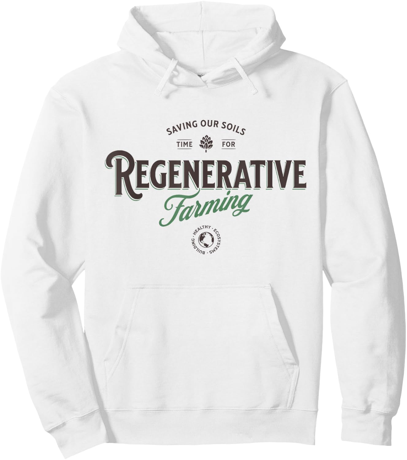 Regenerative Agriculture - Men's -Adults Grey Classic Fit Short Sleeve - Small - Regenerative Farming Hoodie - Hoodie | White