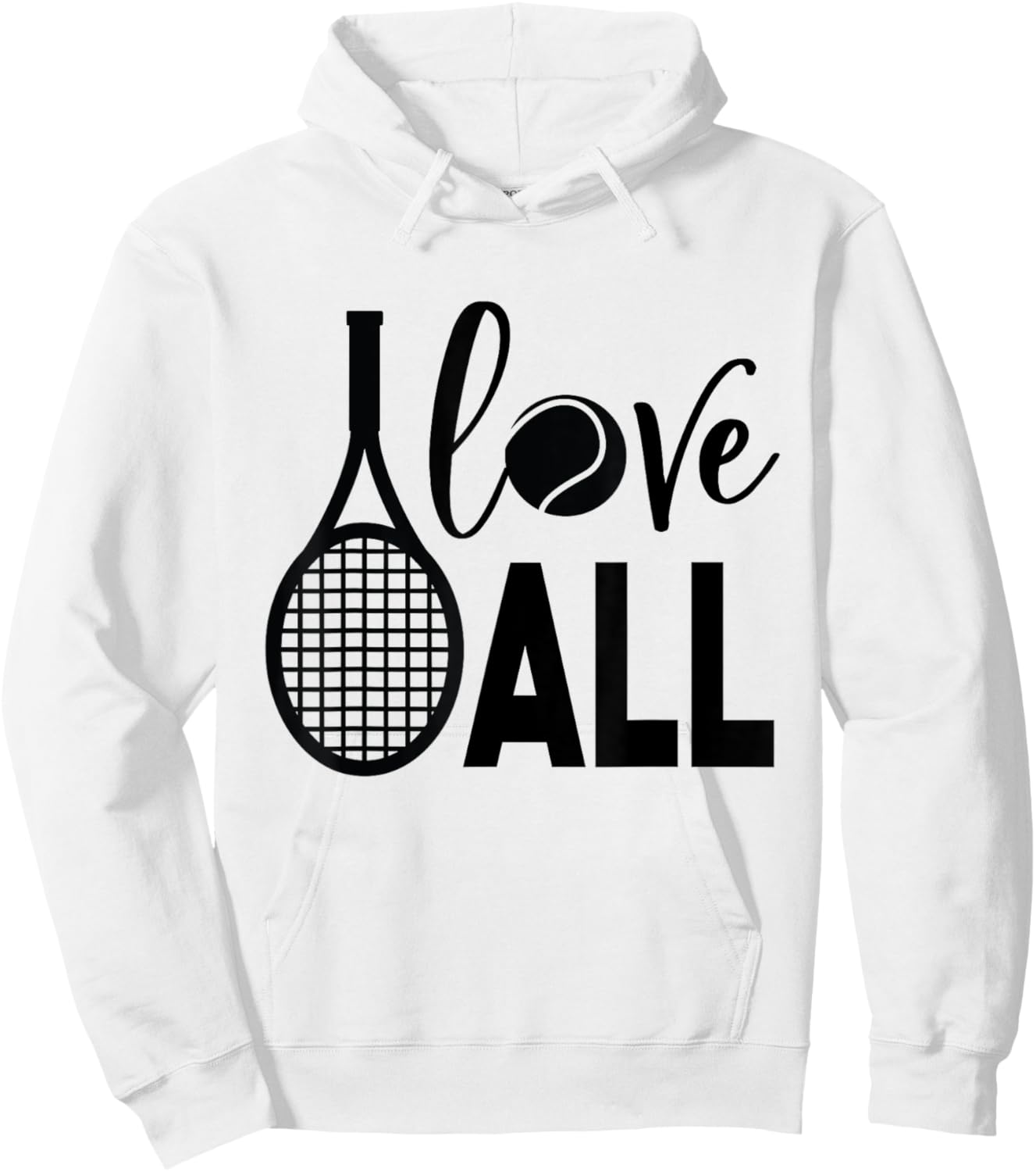 Love All Racket Ball Tennis Player Hoodie - Hoodie | White