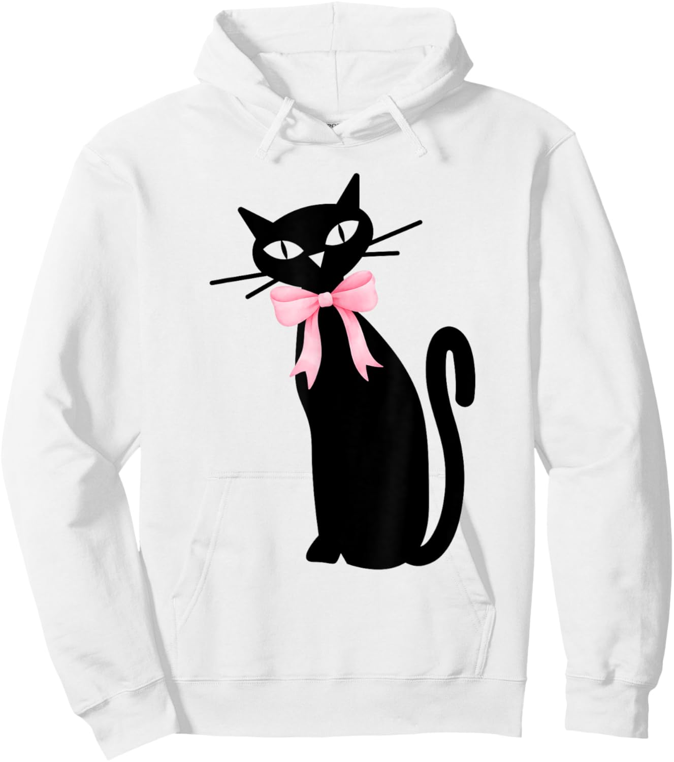 Atomic Cat Black With Pink Bow MCM Retro Kitty Men Women Kids Hoodie - Hoodie | White