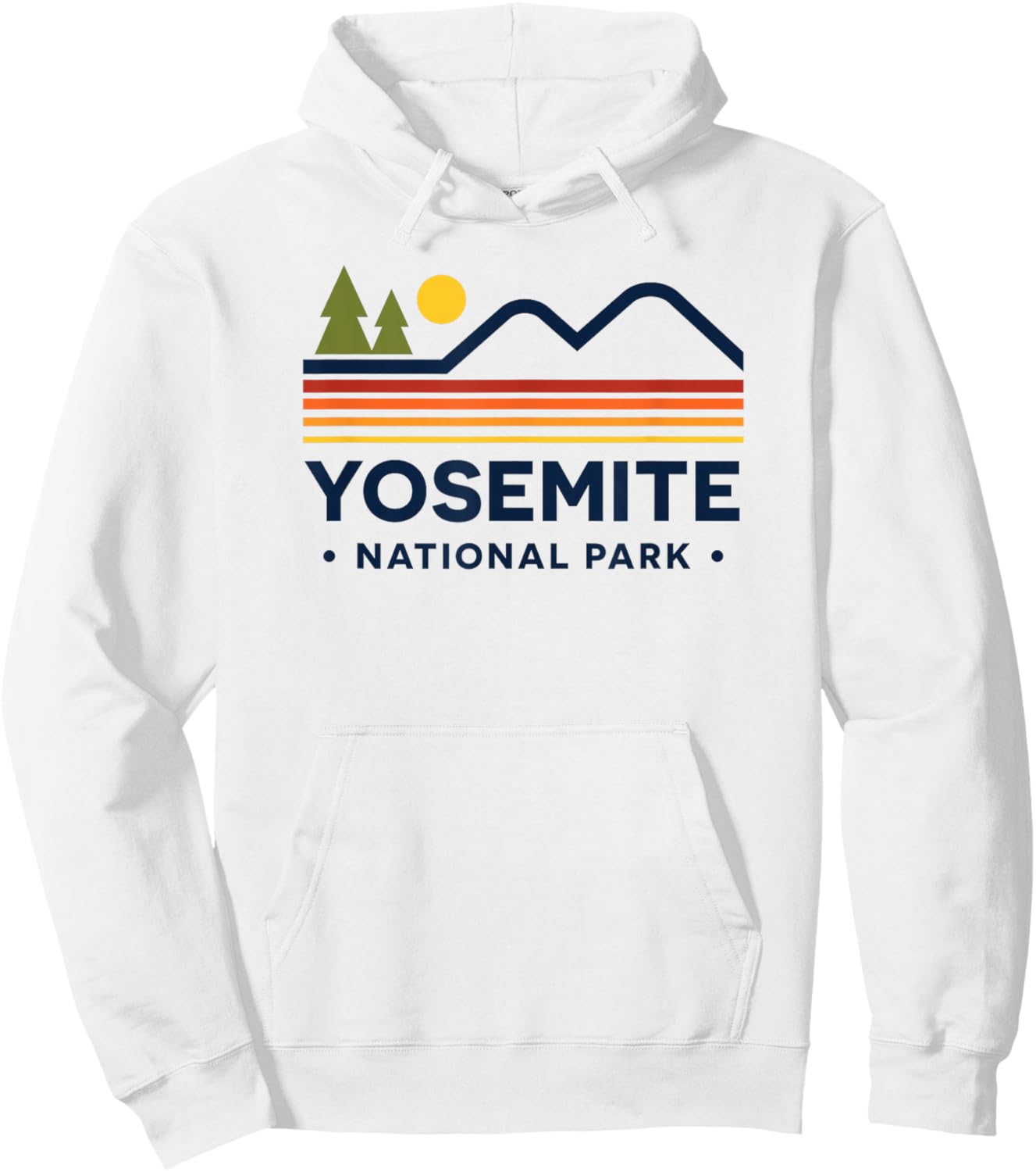 Retro Yosemite National Park Hoodie - Hoodie | White