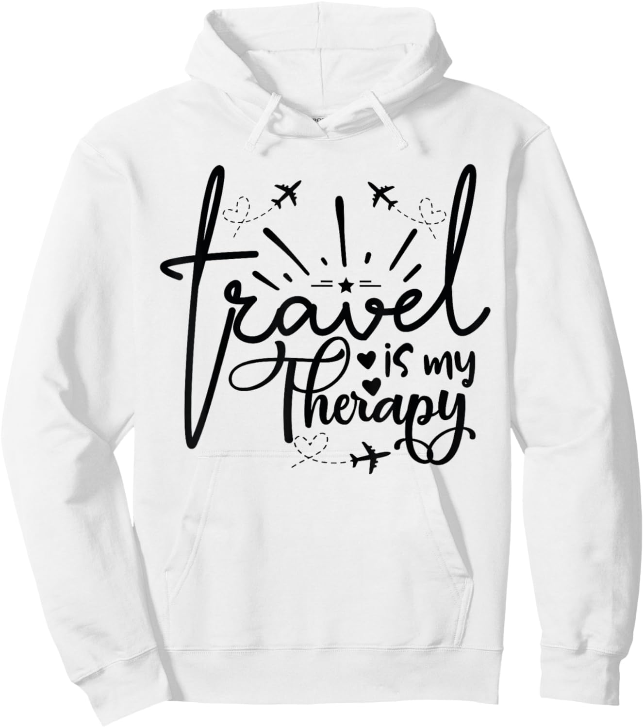 Travel Is My Therapy Statement Adventure Lovers Wanderlust Hoodie - Hoodie | White