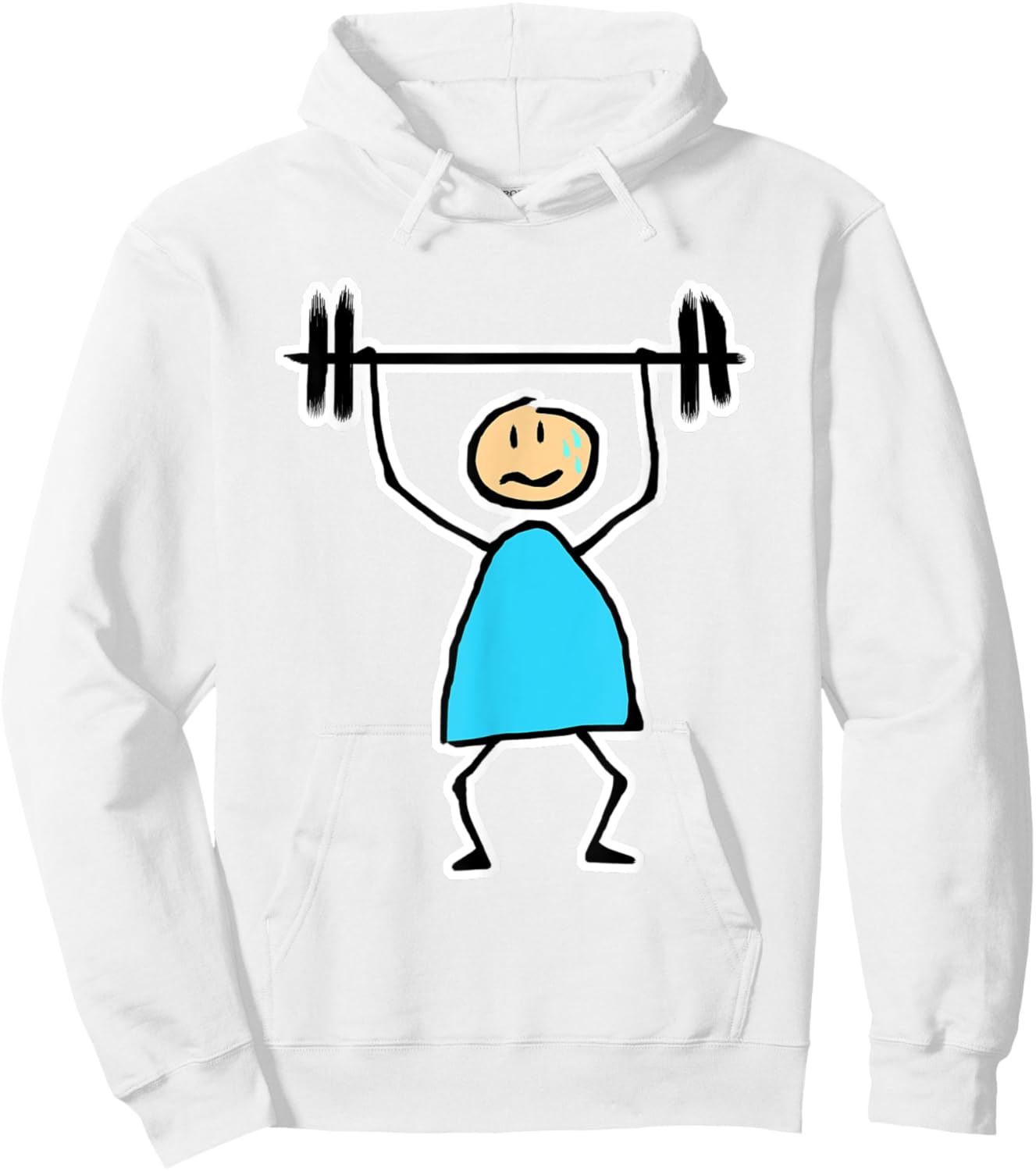 Novelty Store Gym White Small Classic Fit U-Neck Short Sleeve Cartoon Gym Hoodie - Hoodie | White