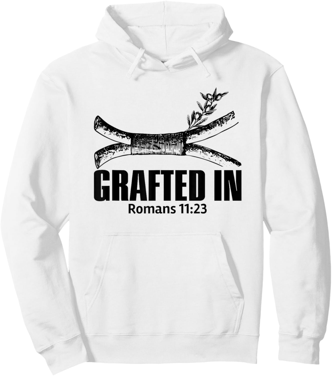 FTLOY HOLY CLOTHING GRAFTED IN ROAMNS 11:13 Blk Hoodie - Hoodie | White