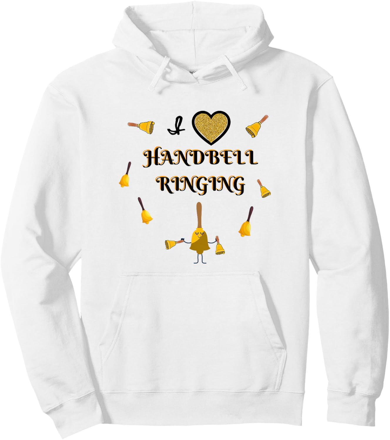 I love Handbell Ringing Bell Ringers Choir Ensemble Music Hoodie - Hoodie | White