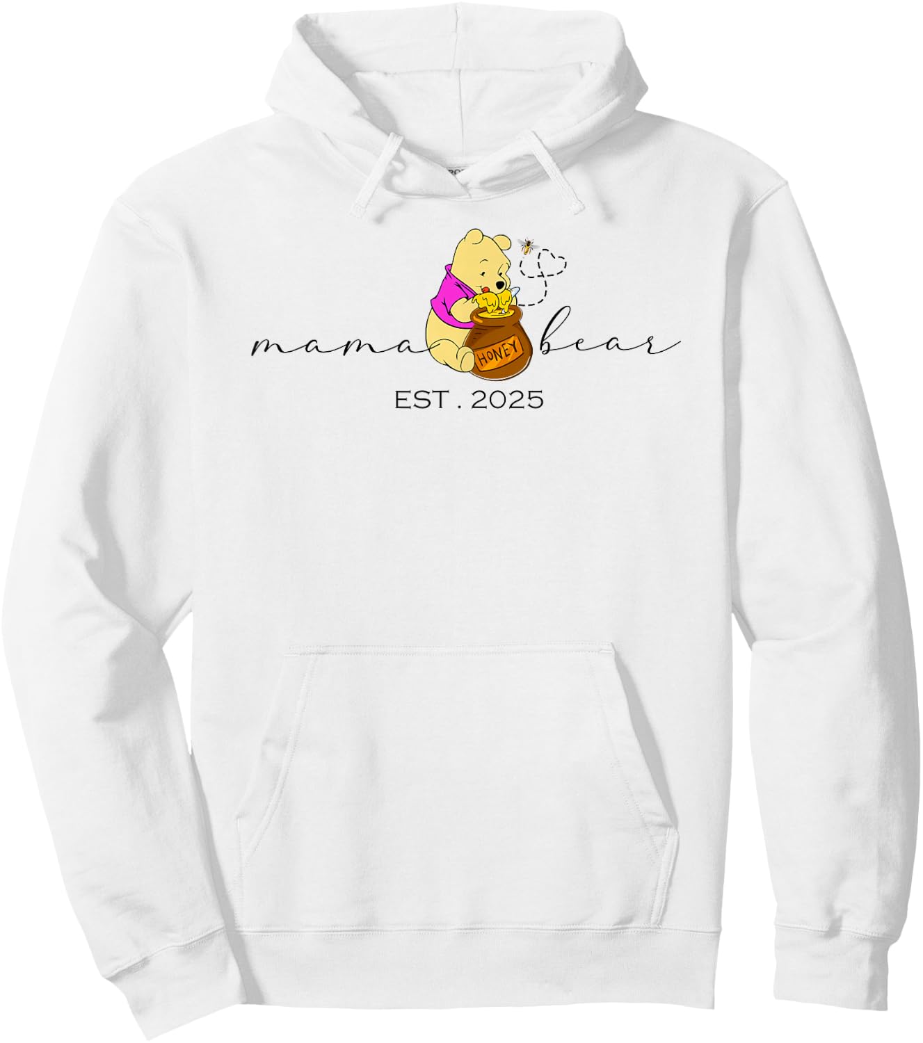 Mama Bear Est 2025 Mother's Day New Mom Pregnancy Hoodie - Hoodie | White
