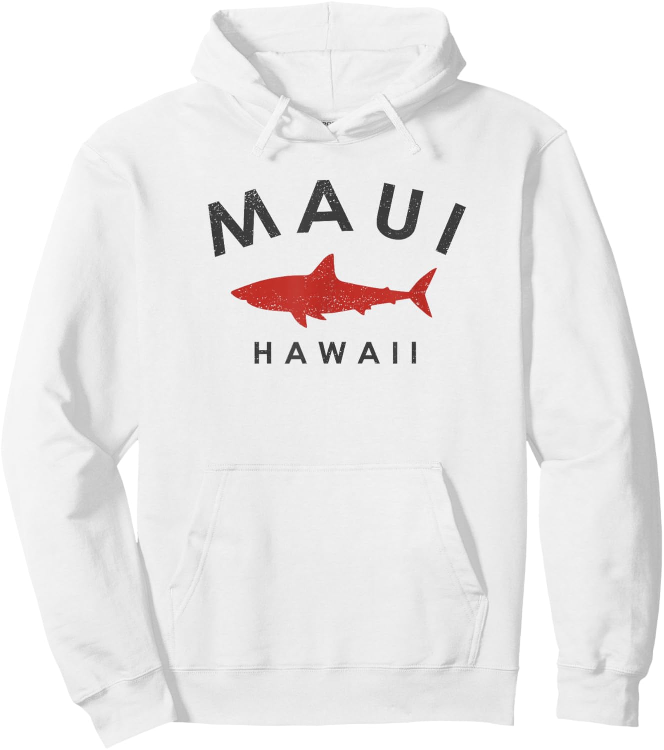 Maui Hawaii Shark Vacation Souvenir Vintage Hawaiian Hoodie - Hoodie | White