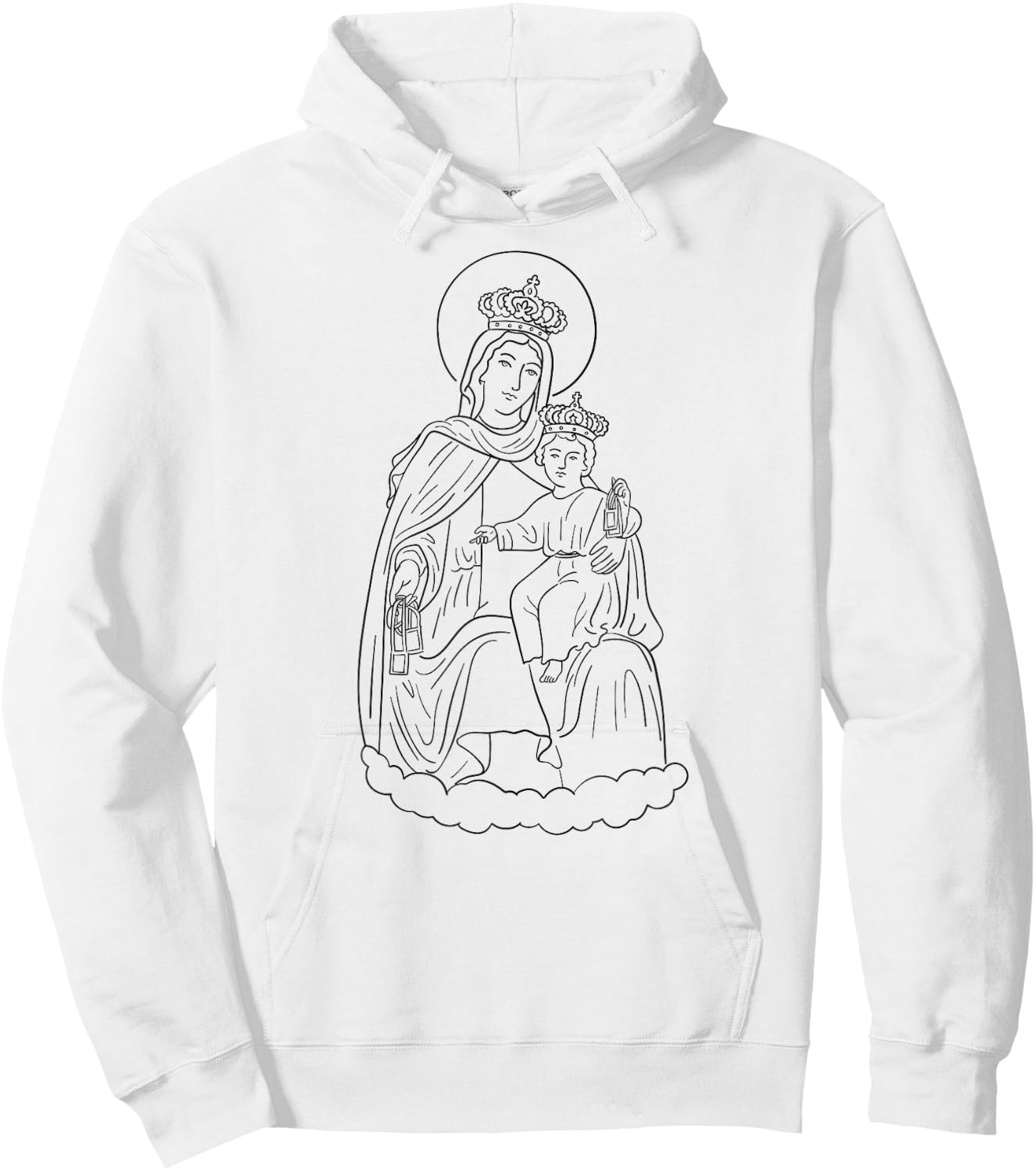 Lady of Mount Carmel - Virgin of Carmel - Virgen del Carmen Hoodie - Hoodie | White