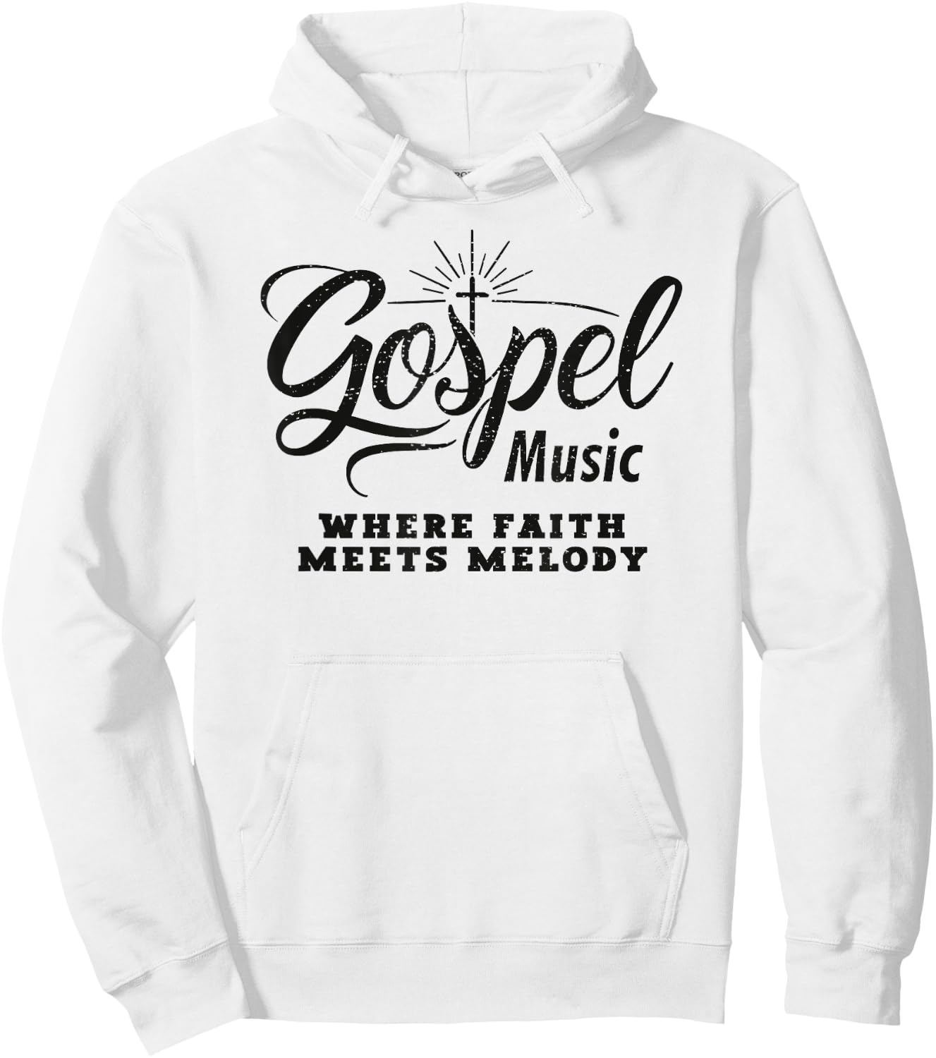 Gospel Music Where Faith Meets melody Christian Hoodie - Hoodie | White