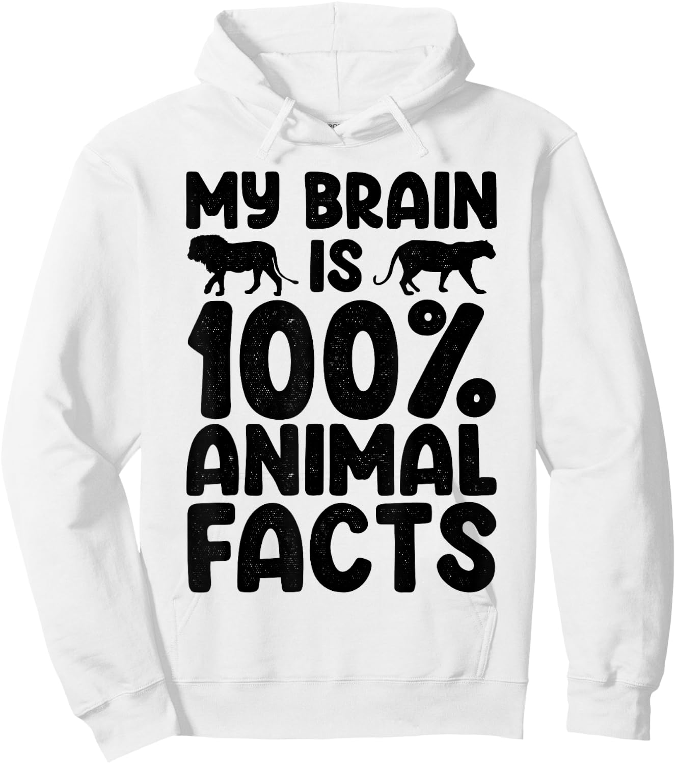 My Brain Is 100% Animal Facts Animal Lover Animal Keeper Hoodie - Hoodie | White